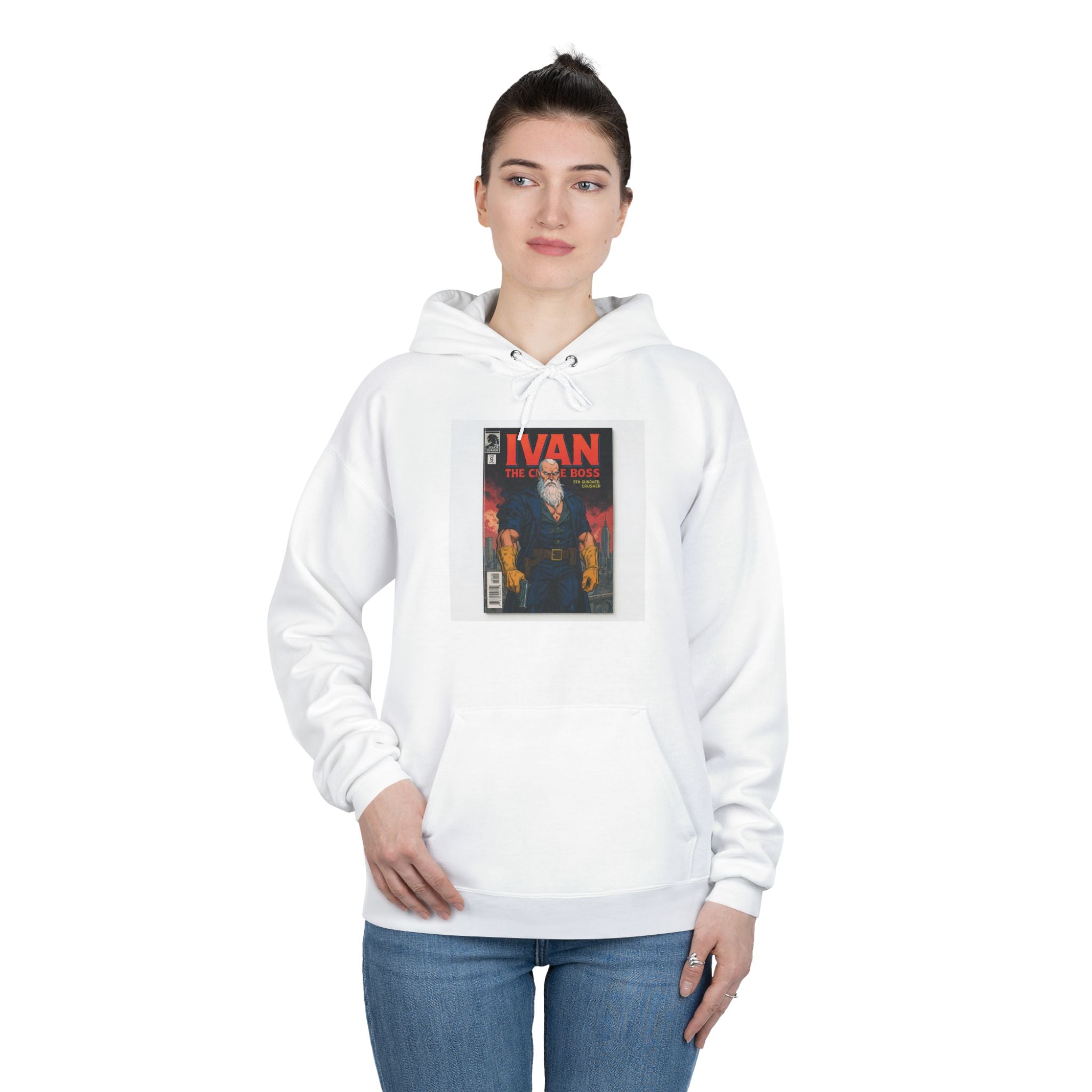 Trendy Eco-Friendly Pullover Hoodie | Unique Ivan Magazine Design, Casual Wear, Hip-Hop Style, Gift for Friends, Sustainable Fashion