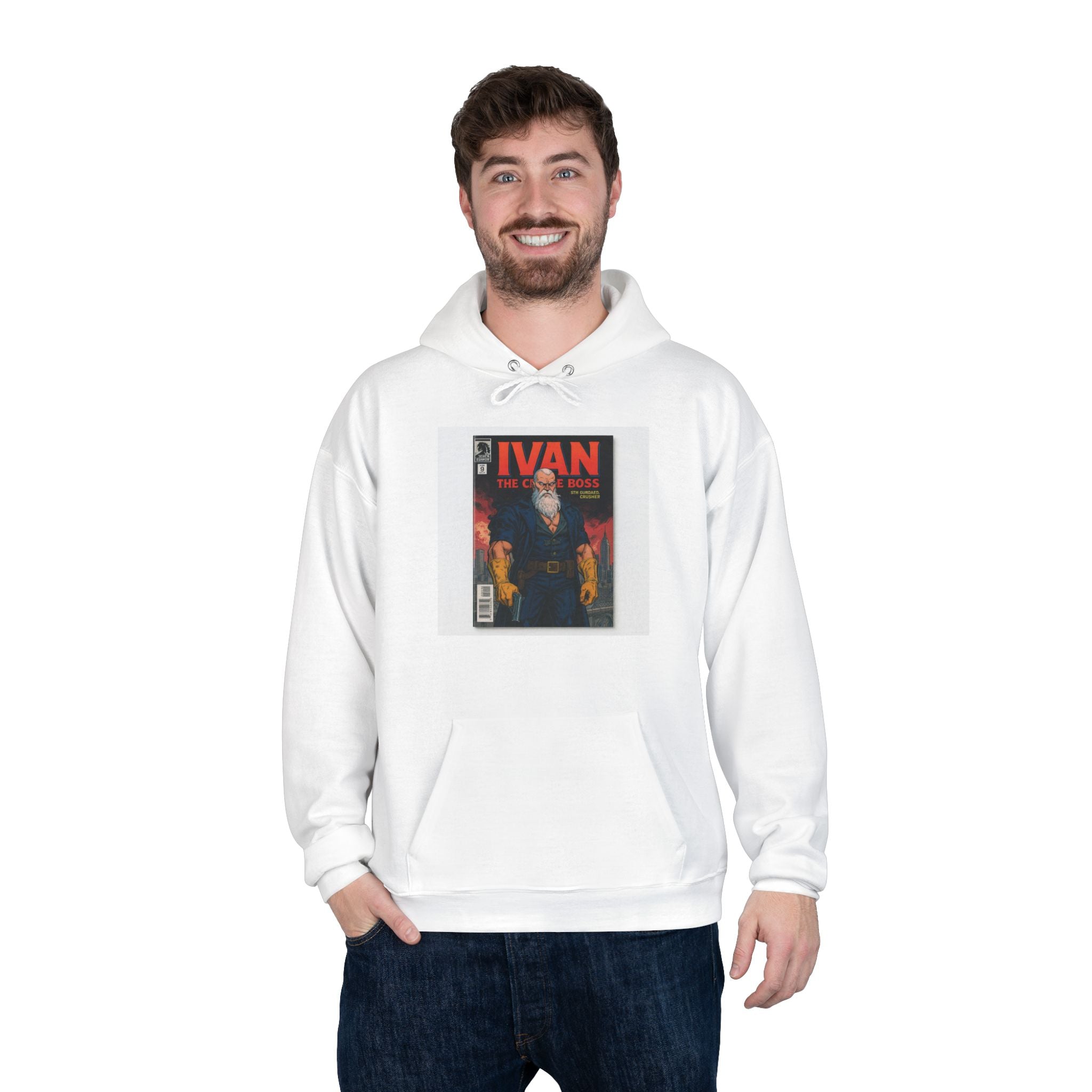 Trendy Eco-Friendly Pullover Hoodie | Unique Ivan Magazine Design, Casual Wear, Hip-Hop Style, Gift for Friends, Sustainable Fashion