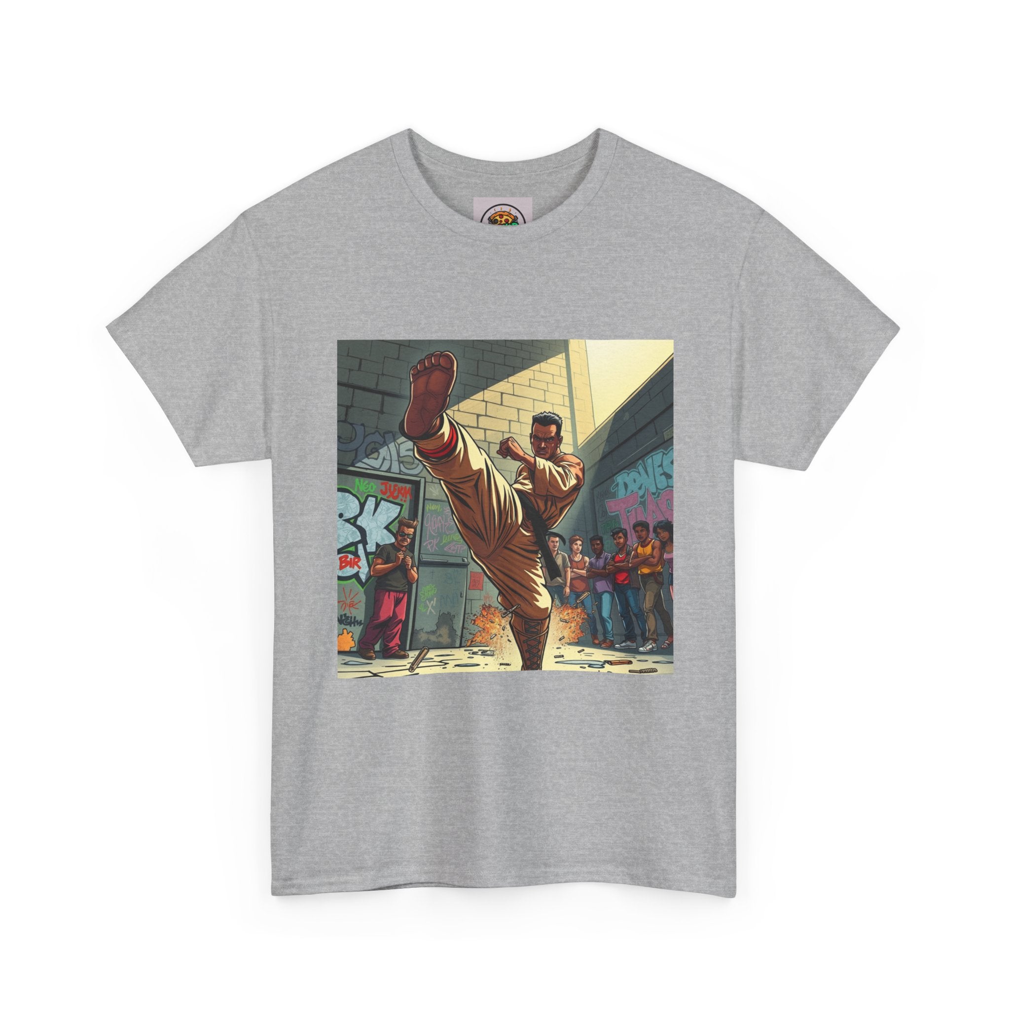 Retro Street Art Unisex Heavy Cotton Tee - Urban Vibes, Cool Graphic T-Shirt, Casual Wear, Gift for Art Lovers, Streetwear Fashion