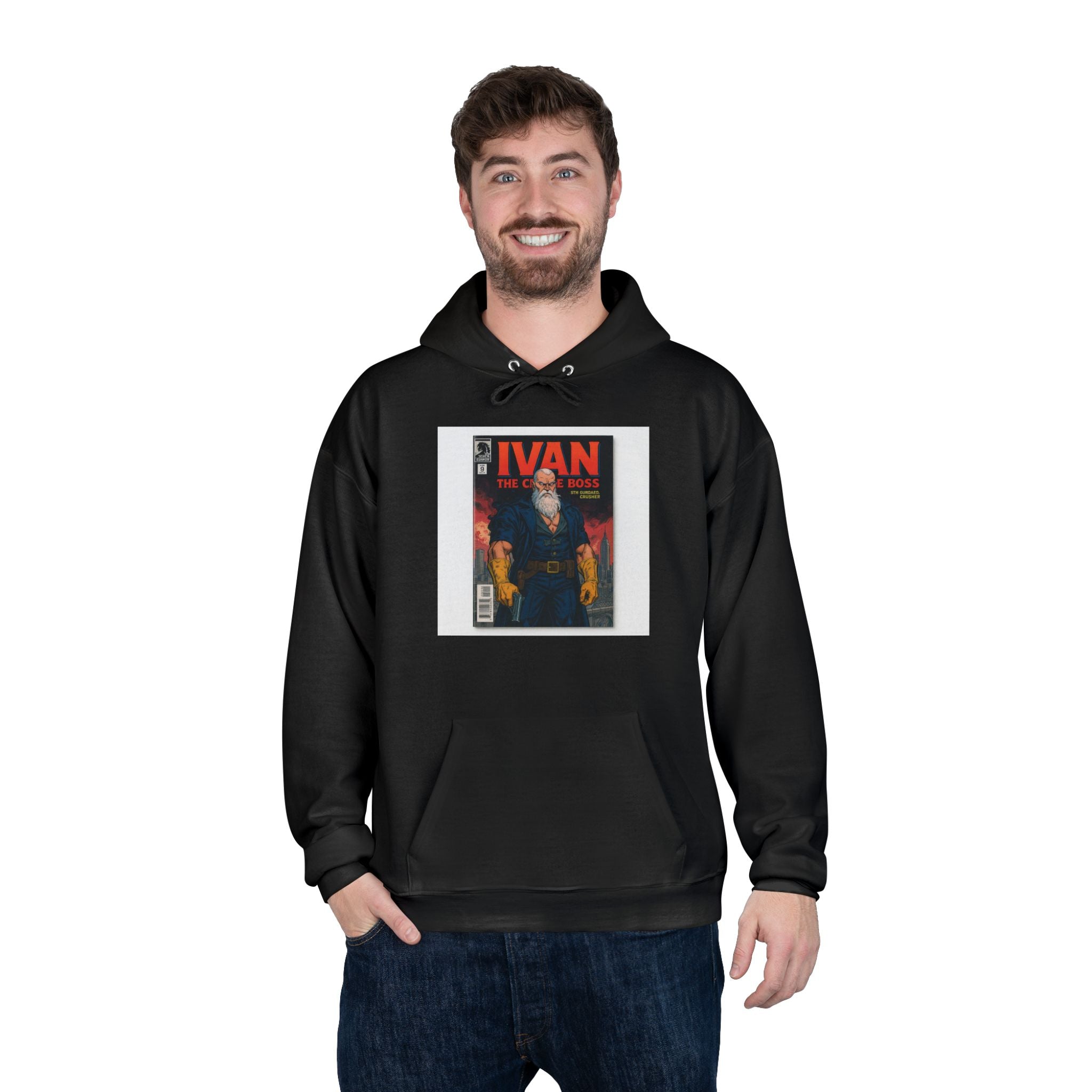 Trendy Eco-Friendly Pullover Hoodie | Unique Ivan Magazine Design, Casual Wear, Hip-Hop Style, Gift for Friends, Sustainable Fashion
