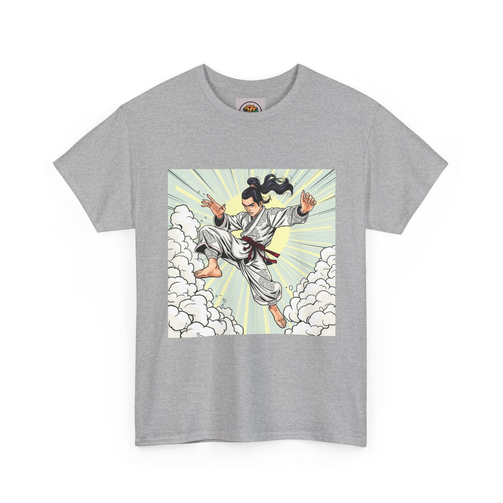 Unisex Heavy Cotton Tee with Dynamic Artist Design, Casual Wear, Graphic Tee, Unisex T-Shirt, Comfortable Fit, Perfect Gift for Anime Fans