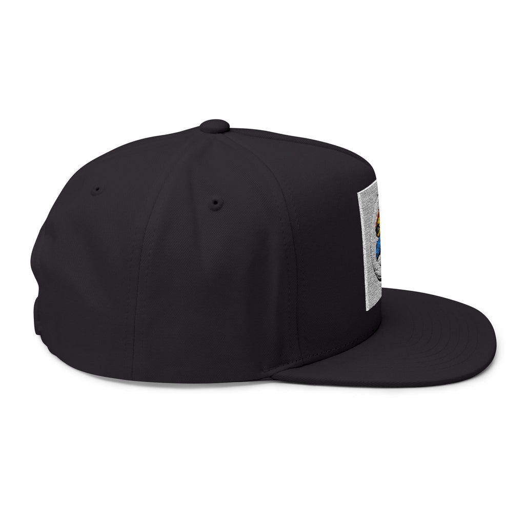 Hip Hop Pizza Flat Bill Cap, Cool Streetwear Hat, Embroidered Cap for Music Lovers, Gift for Hip Hop Fans, Trendy Urban Fashion