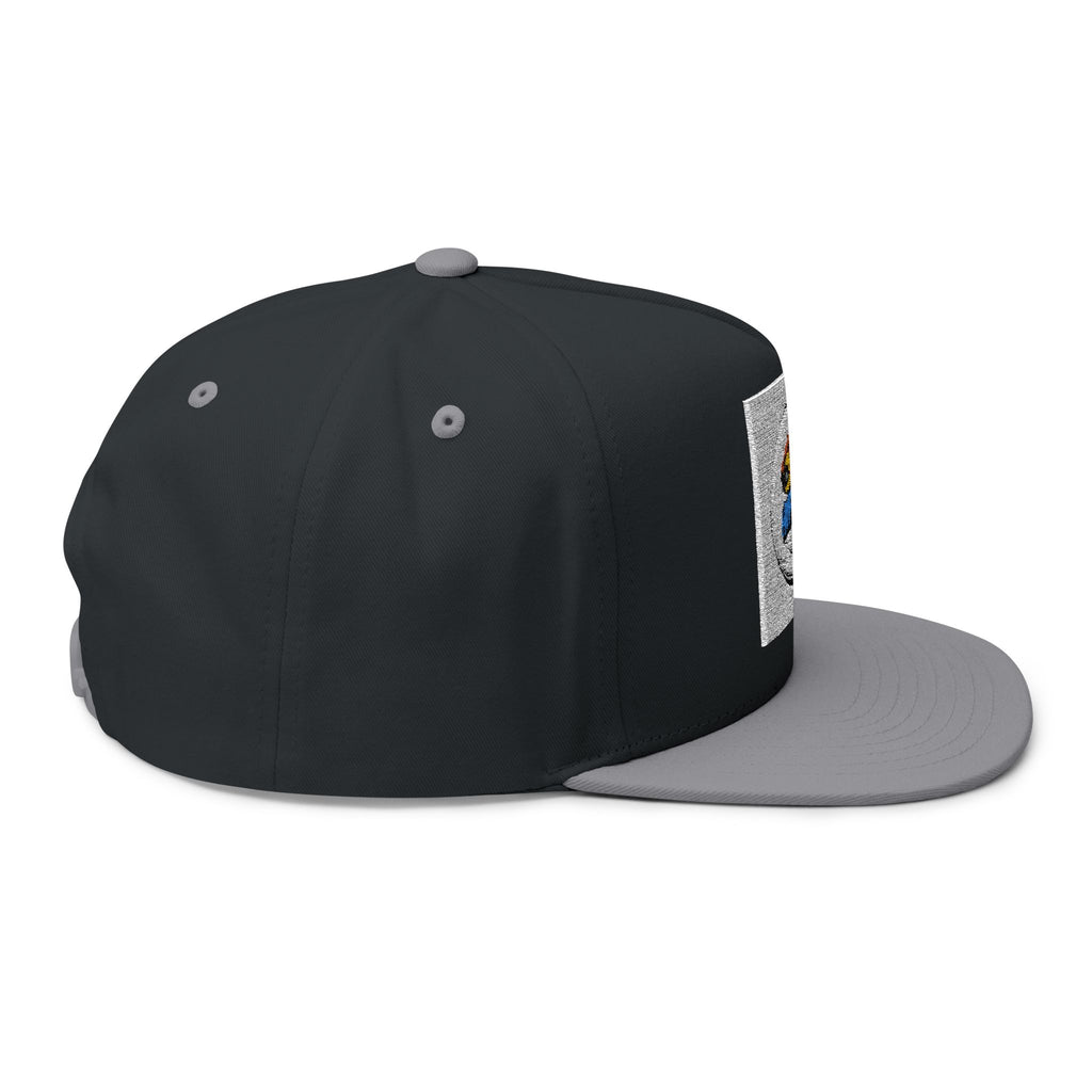 Hip Hop Pizza Flat Bill Cap, Cool Streetwear Hat, Embroidered Cap for Music Lovers, Gift for Hip Hop Fans, Trendy Urban Fashion