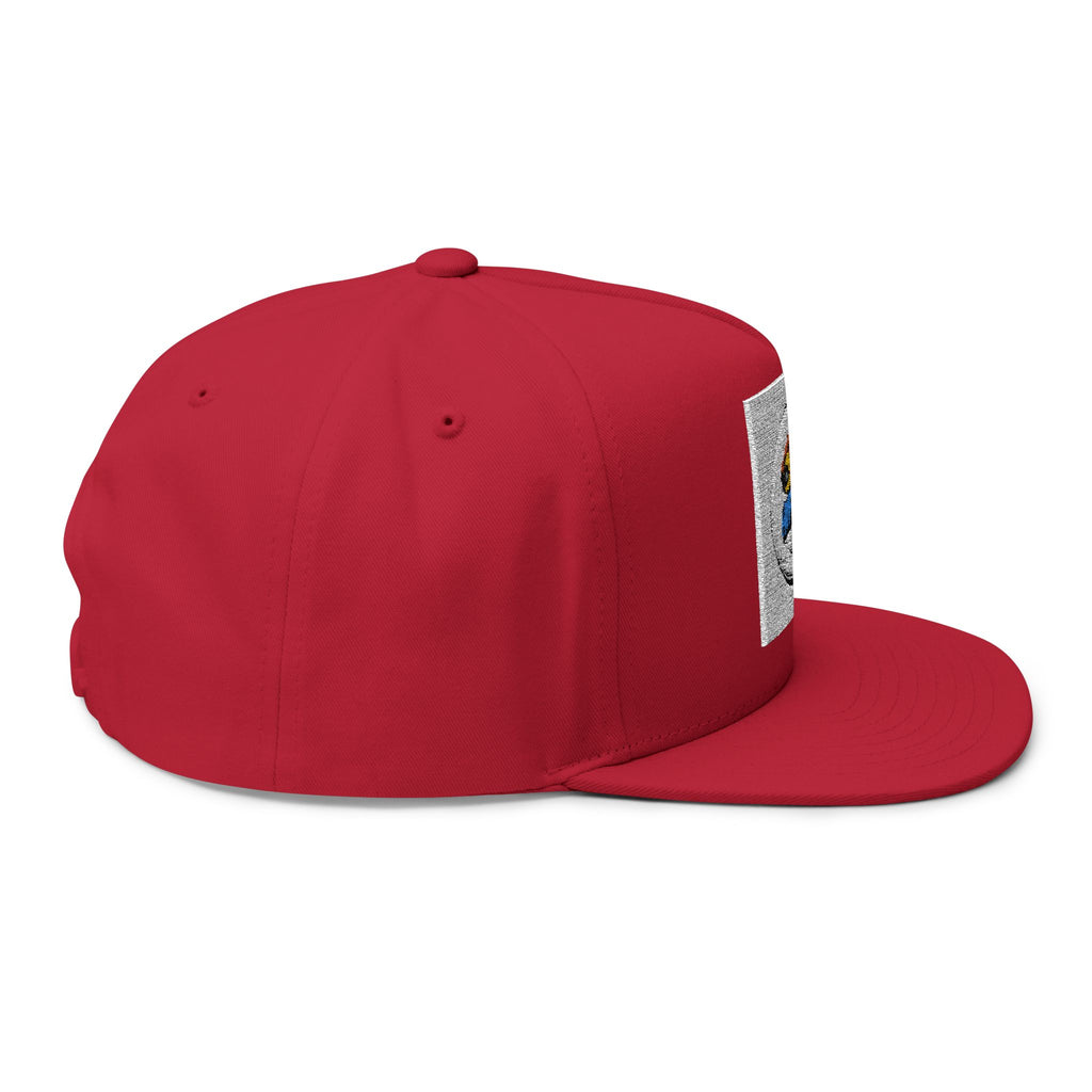 Hip Hop Pizza Flat Bill Cap, Cool Streetwear Hat, Embroidered Cap for Music Lovers, Gift for Hip Hop Fans, Trendy Urban Fashion