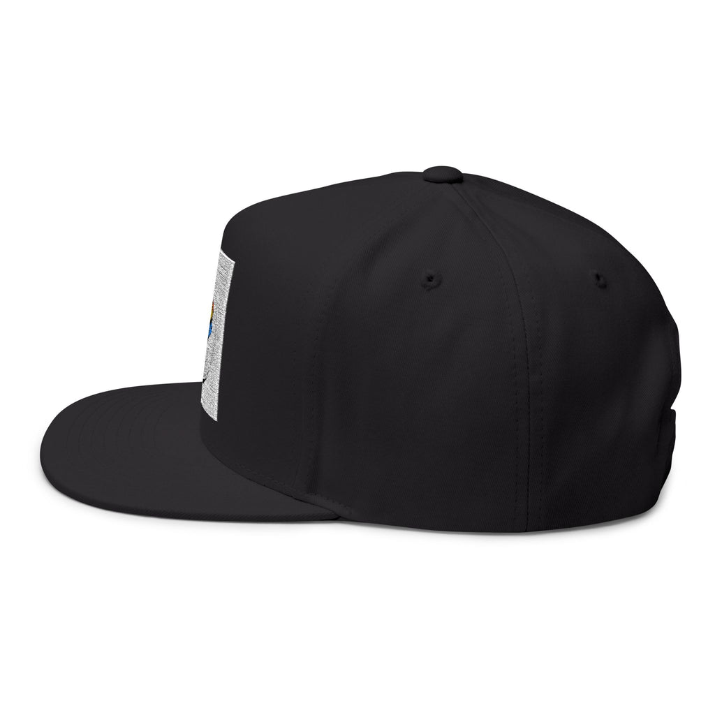 Hip Hop Pizza Flat Bill Cap, Cool Streetwear Hat, Embroidered Cap for Music Lovers, Gift for Hip Hop Fans, Trendy Urban Fashion