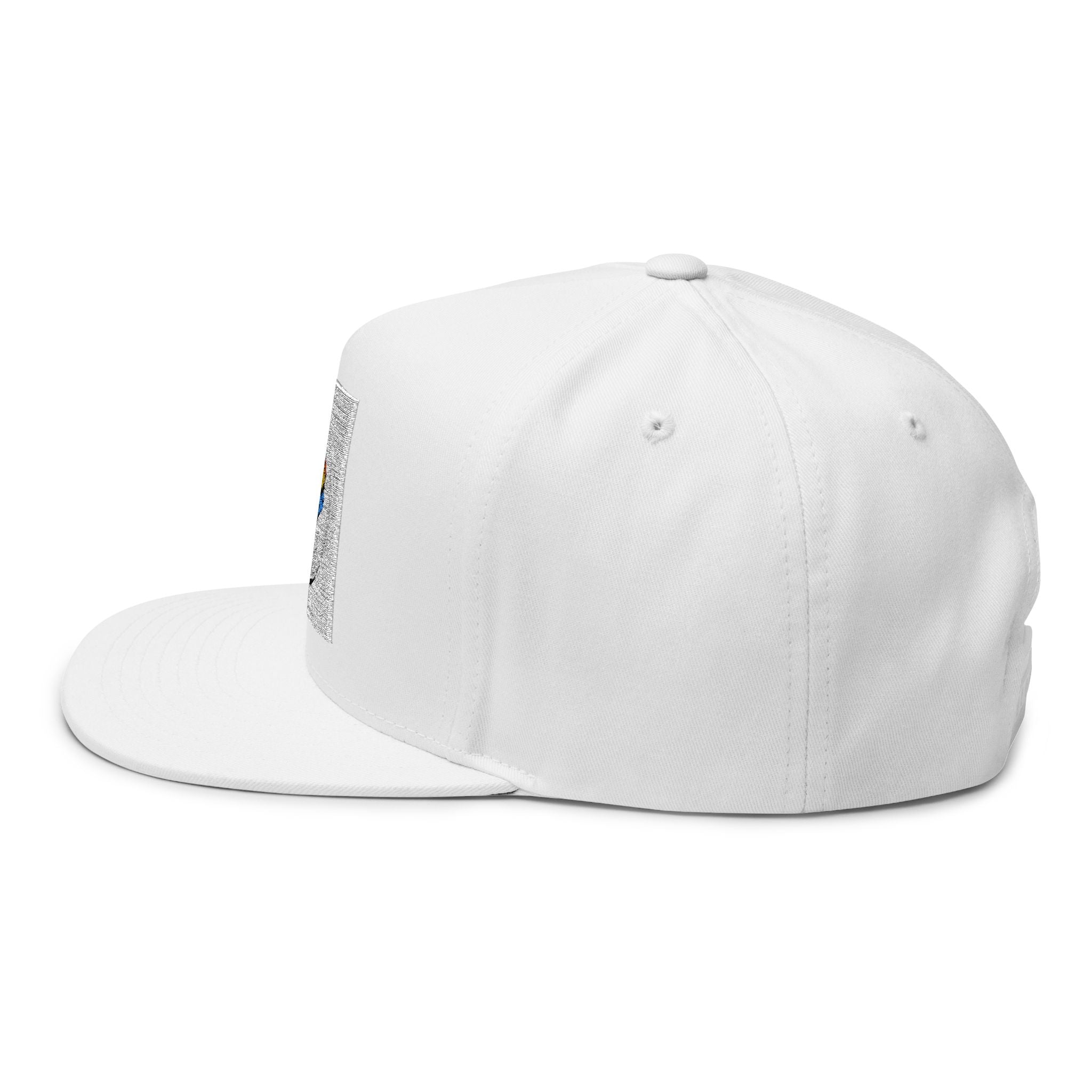 Hip Hop Pizza Flat Bill Cap, Cool Streetwear Hat, Embroidered Cap for Music Lovers, Gift for Hip Hop Fans, Trendy Urban Fashion