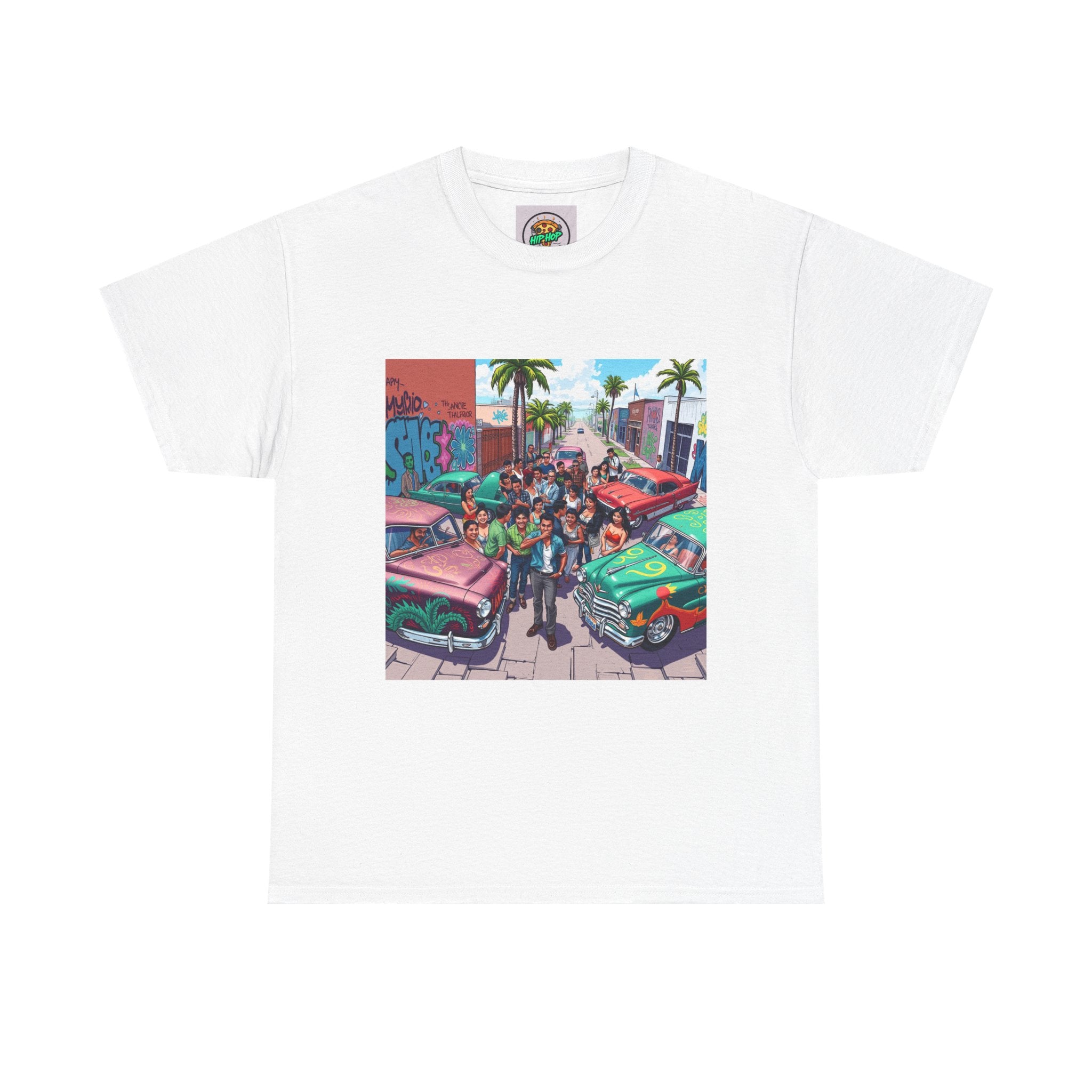 Vibrant Graphic Tee, Unisex Cotton T-Shirt, Retro Car Design Shirt, Casual Summer Wear, Street Art Inspired Apparel