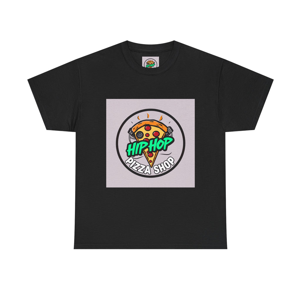 Hip-Hop Pizza Shop Unisex Heavy Cotton Tee, Pizza Lover Gift, Music and Foodie Apparel, Streetwear T-Shirt, Cool Graphic Tee