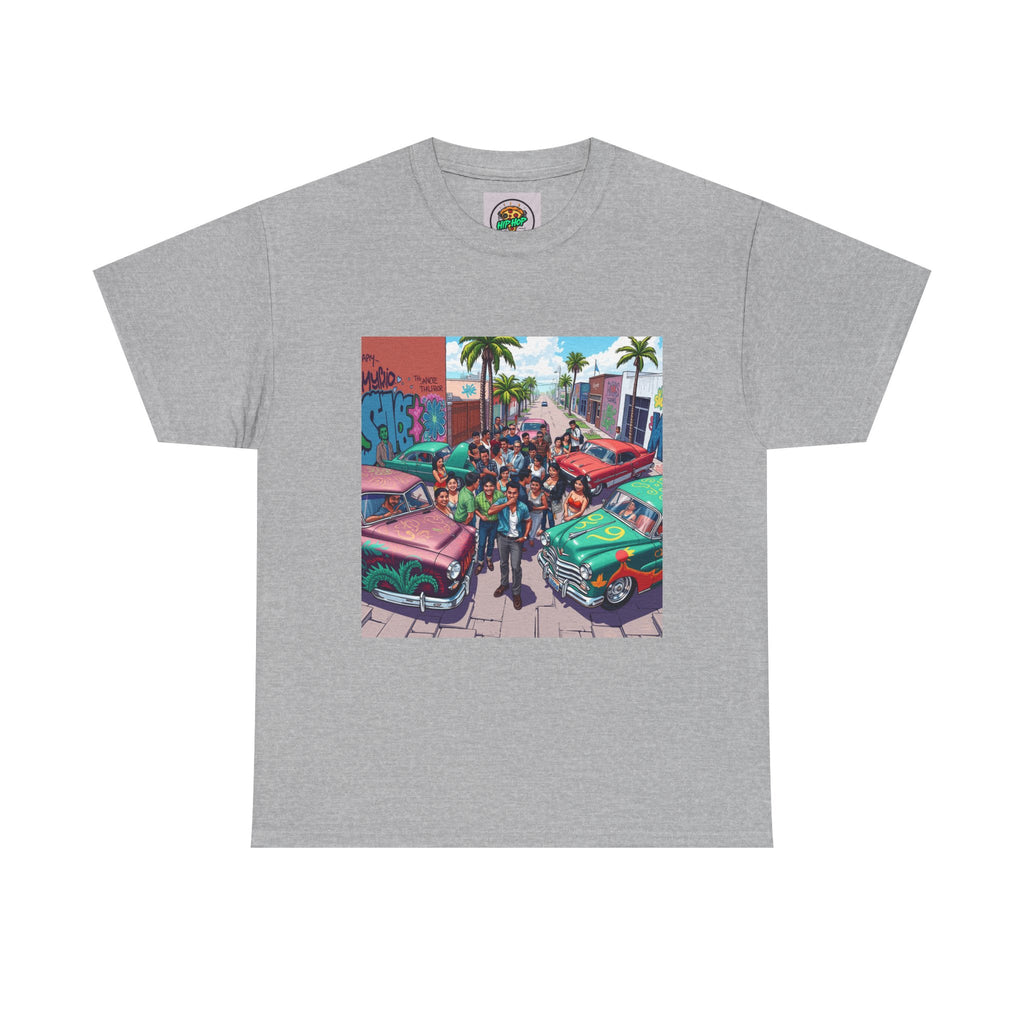 Vibrant Graphic Tee, Unisex Cotton T-Shirt, Retro Car Design Shirt, Casual Summer Wear, Street Art Inspired Apparel