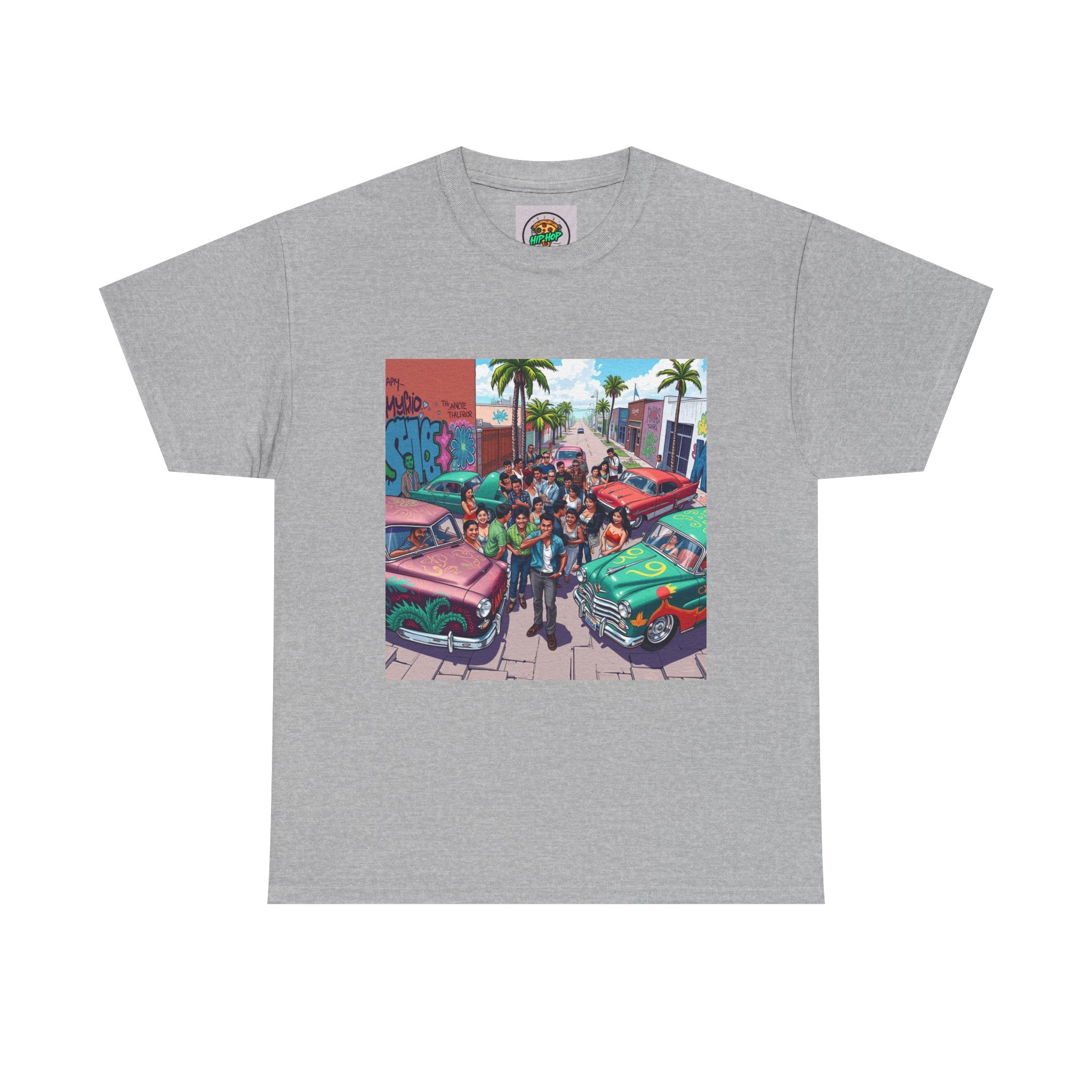 Vibrant Graphic Tee, Unisex Cotton T-Shirt, Retro Car Design Shirt, Casual Summer Wear, Street Art Inspired Apparel