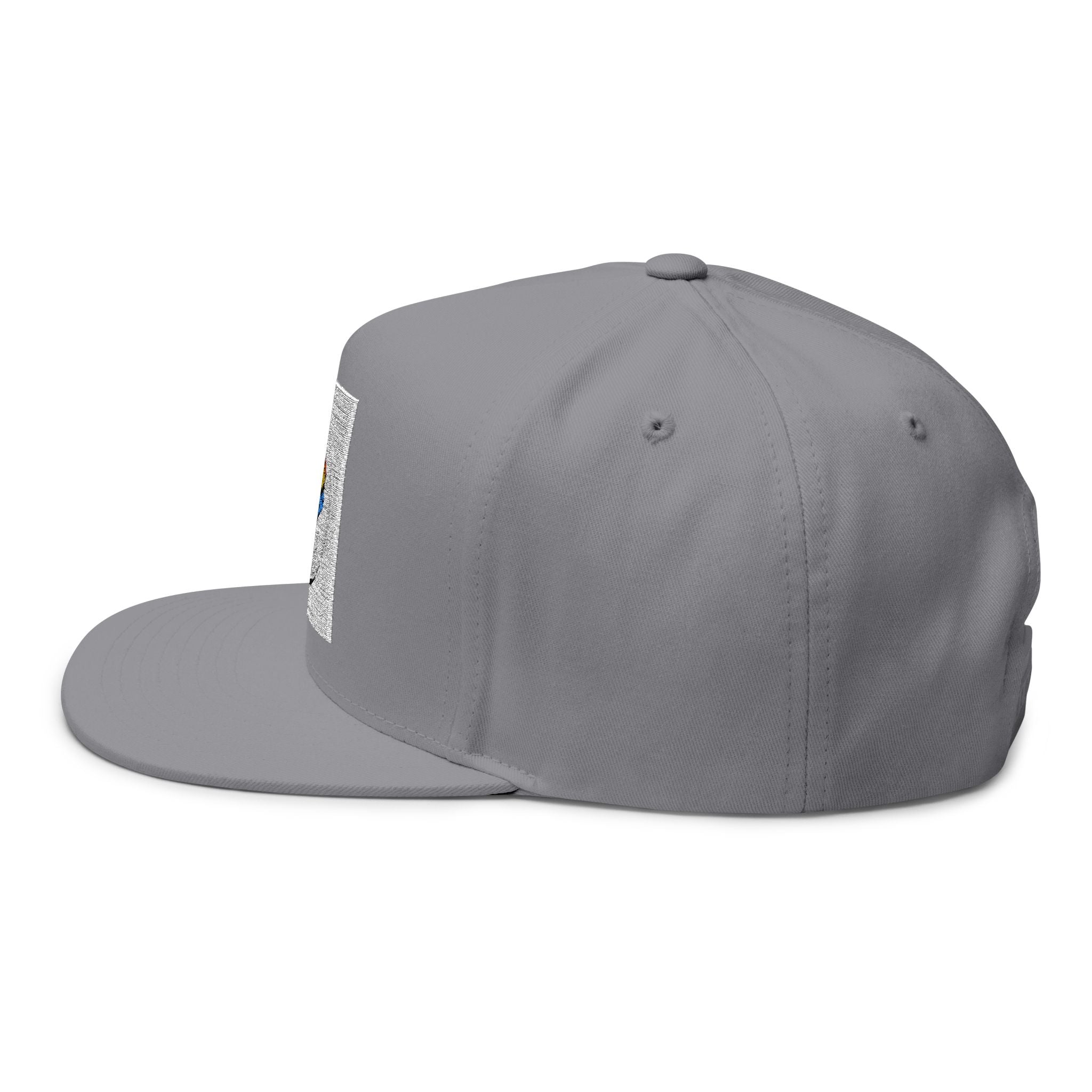 Hip Hop Pizza Flat Bill Cap, Cool Streetwear Hat, Embroidered Cap for Music Lovers, Gift for Hip Hop Fans, Trendy Urban Fashion