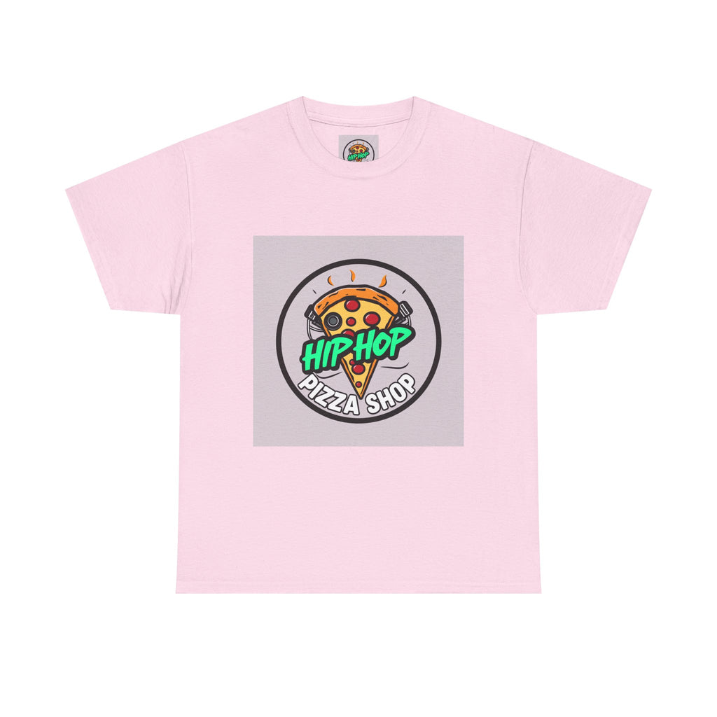 Hip-Hop Pizza Shop Unisex Heavy Cotton Tee, Pizza Lover Gift, Music and Foodie Apparel, Streetwear T-Shirt, Cool Graphic Tee
