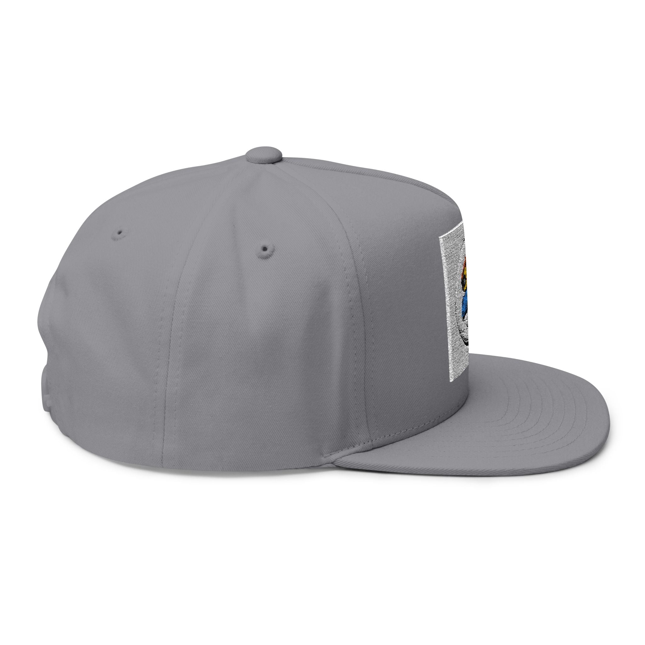 Hip Hop Pizza Flat Bill Cap, Cool Streetwear Hat, Embroidered Cap for Music Lovers, Gift for Hip Hop Fans, Trendy Urban Fashion
