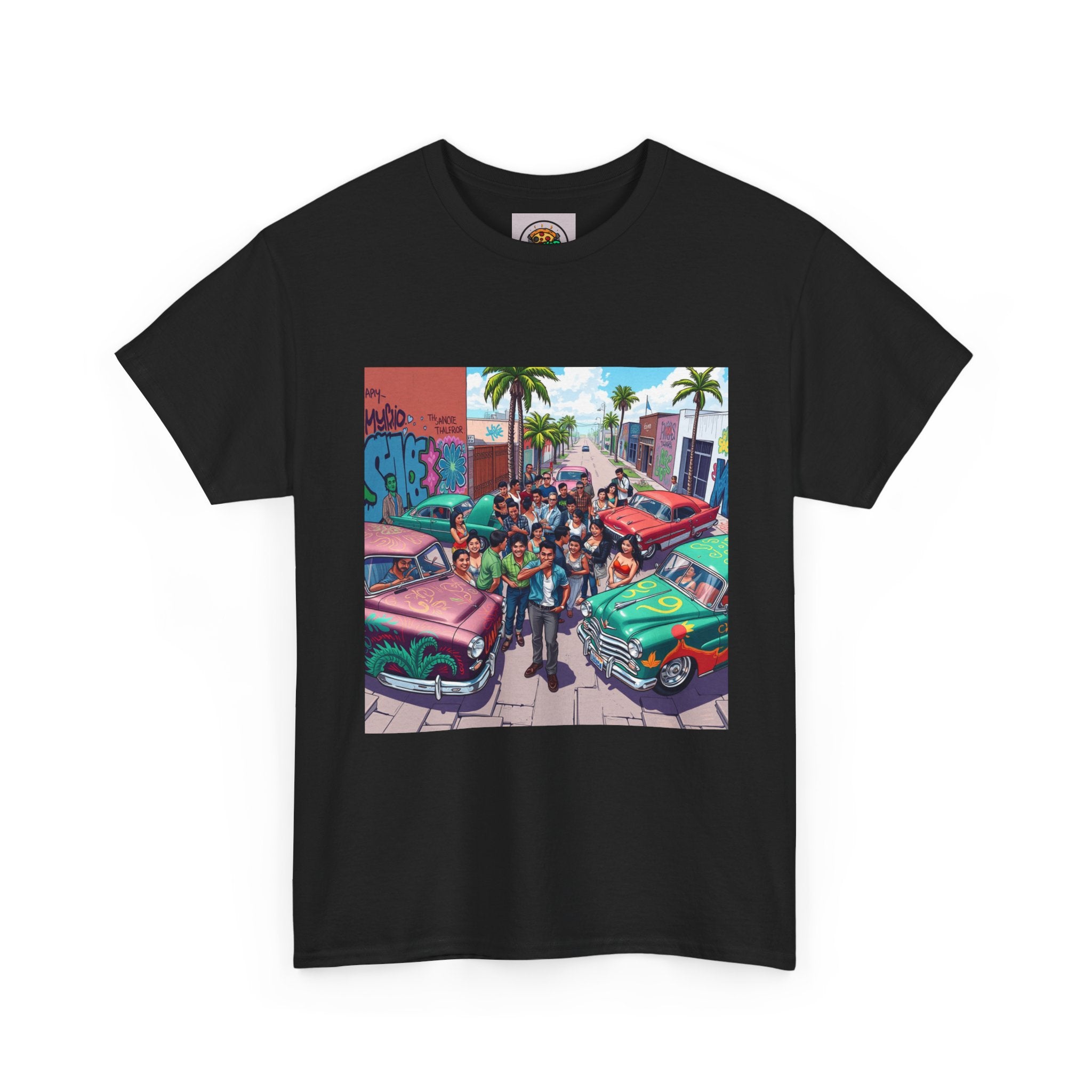 Vibrant Graphic Tee, Unisex Cotton T-Shirt, Retro Car Design Shirt, Casual Summer Wear, Street Art Inspired Apparel
