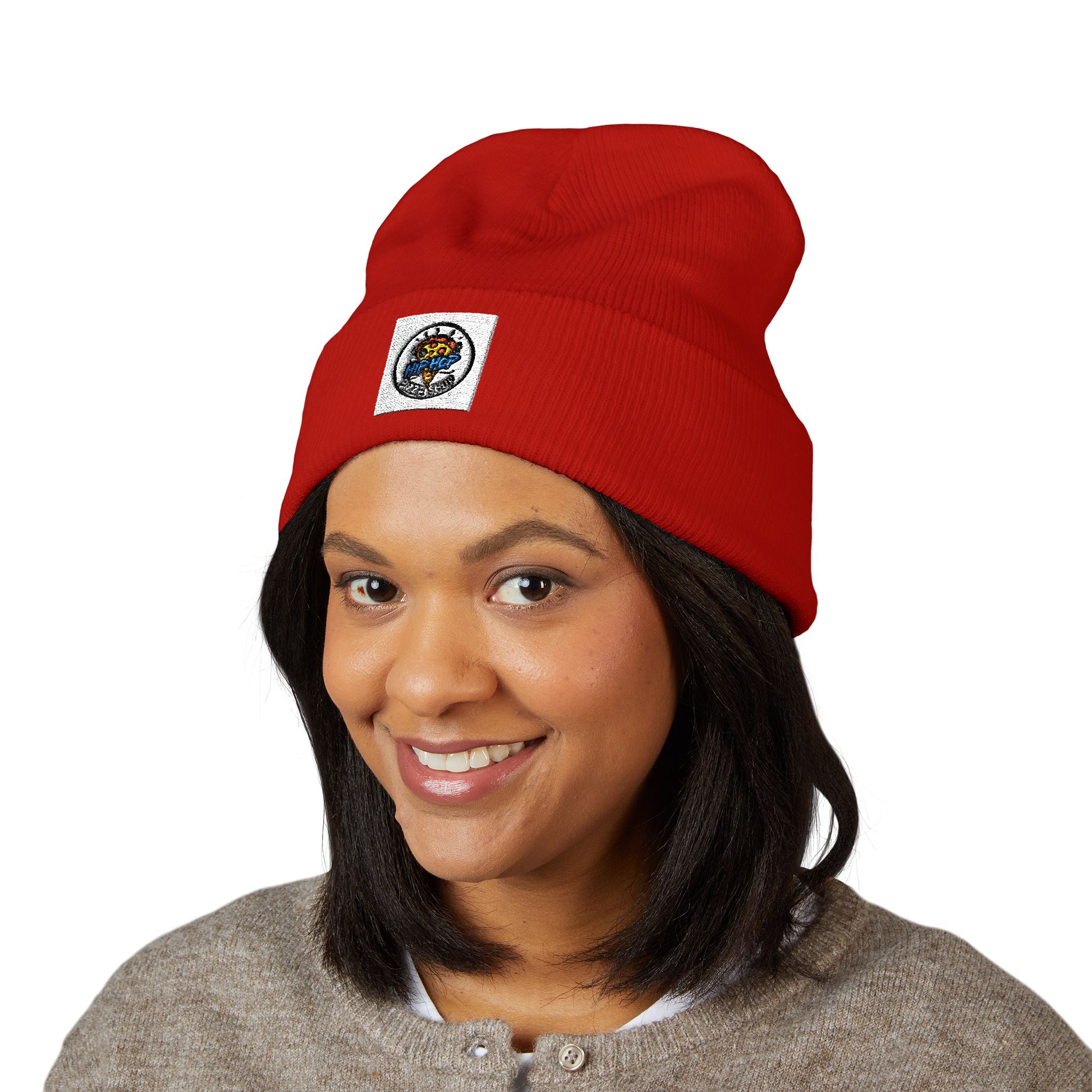 Embroidered Classic Cuffed Beanie, Cozy Winter Hat, Stylish Gift for Her, Cute Embroidery Beanie, Trendy Knit Cap