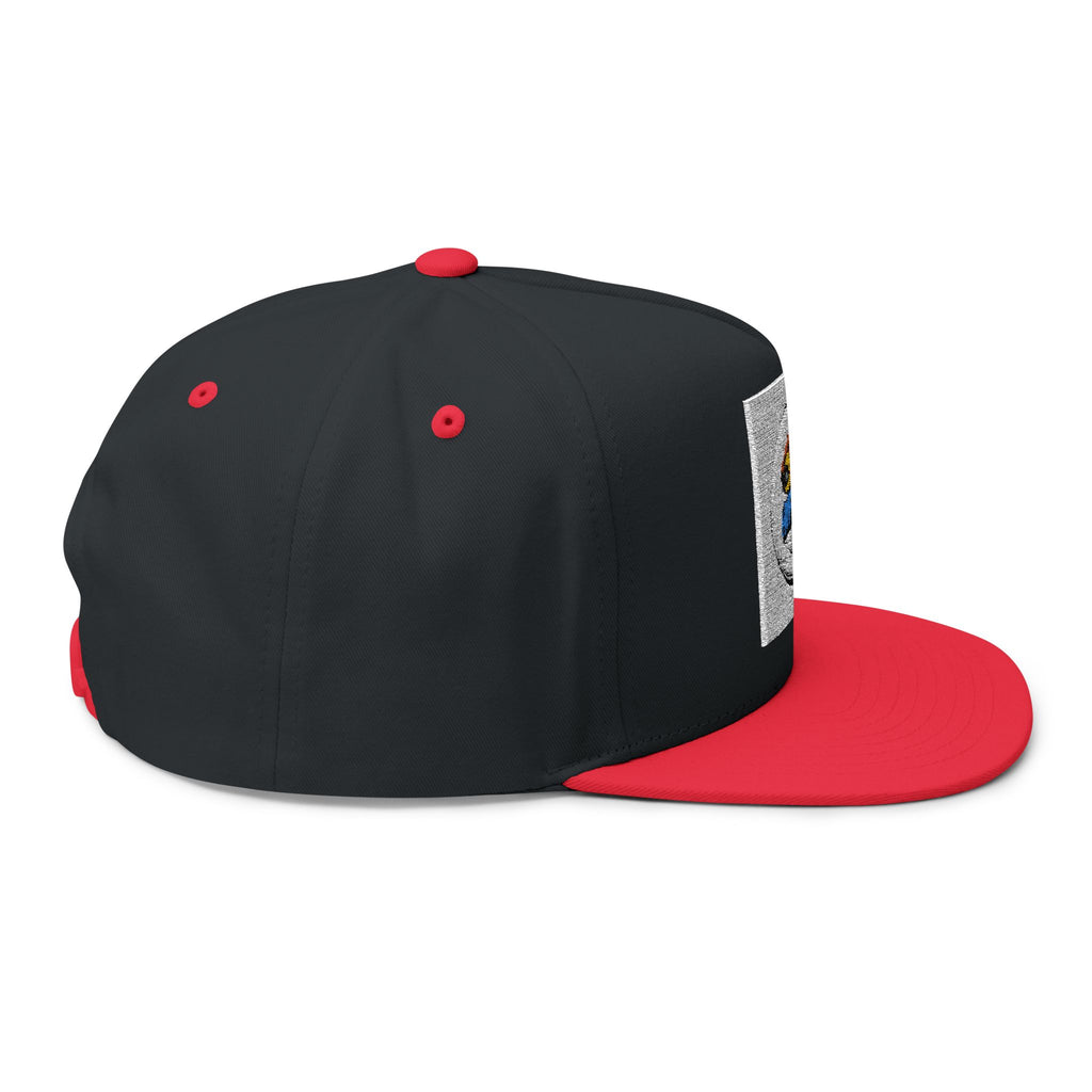 Hip Hop Pizza Flat Bill Cap, Cool Streetwear Hat, Embroidered Cap for Music Lovers, Gift for Hip Hop Fans, Trendy Urban Fashion