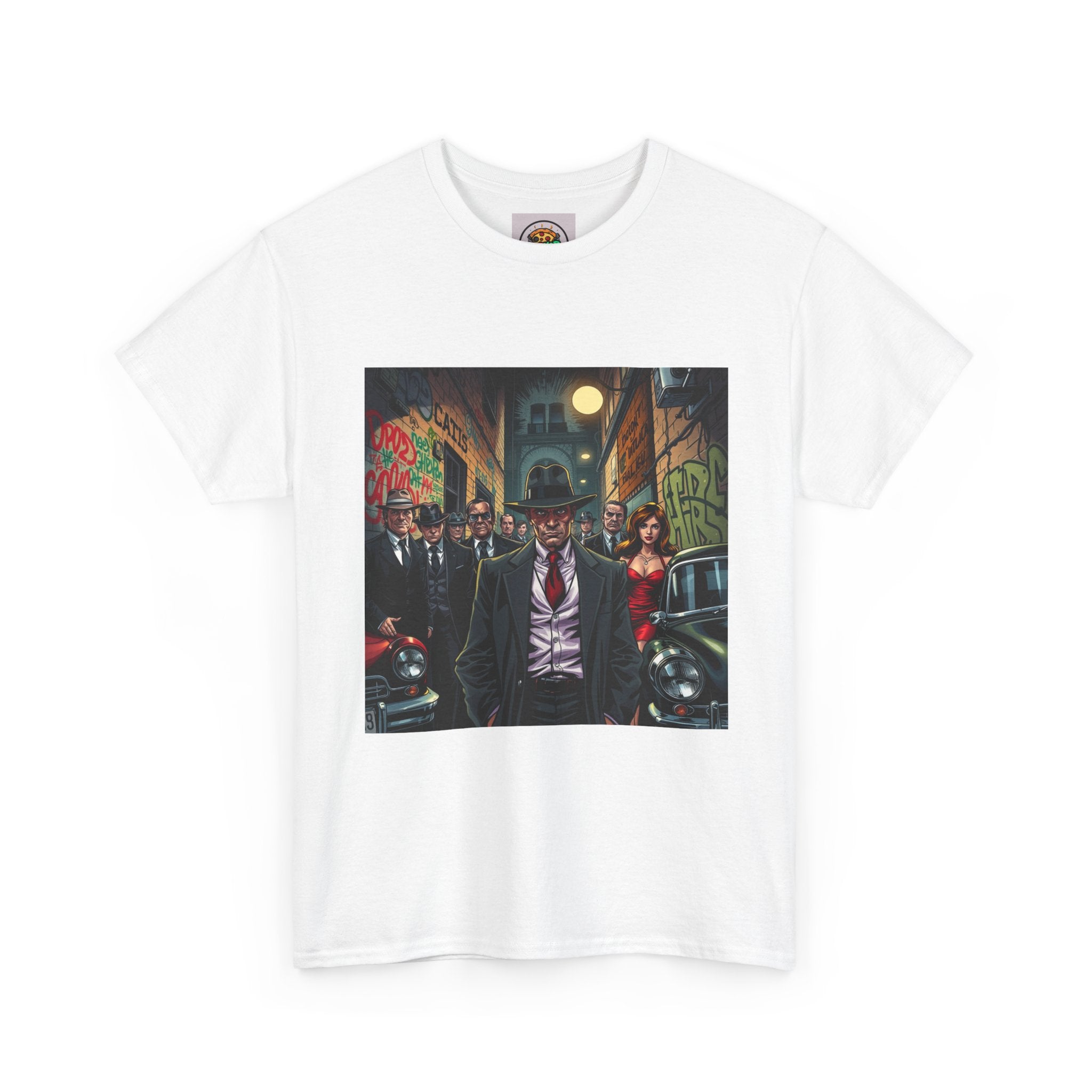 Urban Street Art Unisex Heavy Cotton Tee, Graphic Art Shirt, Casual Wear, Gift for Art Lovers, Street Fashion Tee
