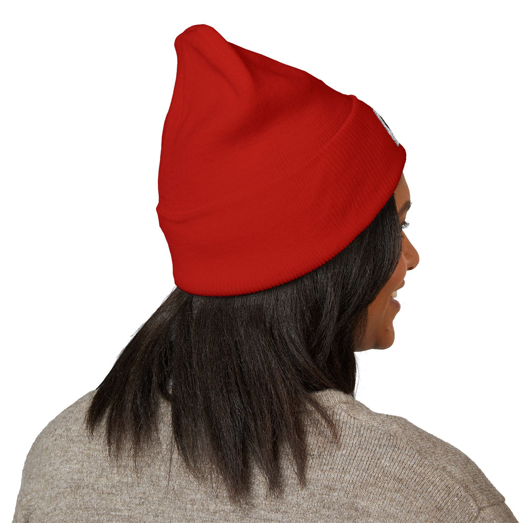 Embroidered Classic Cuffed Beanie, Cozy Winter Hat, Stylish Gift for Her, Cute Embroidery Beanie, Trendy Knit Cap