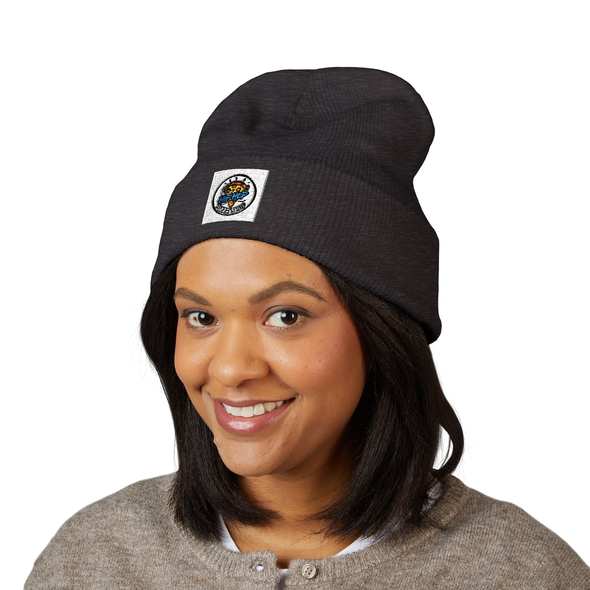Embroidered Classic Cuffed Beanie, Cozy Winter Hat, Stylish Gift for Her, Cute Embroidery Beanie, Trendy Knit Cap