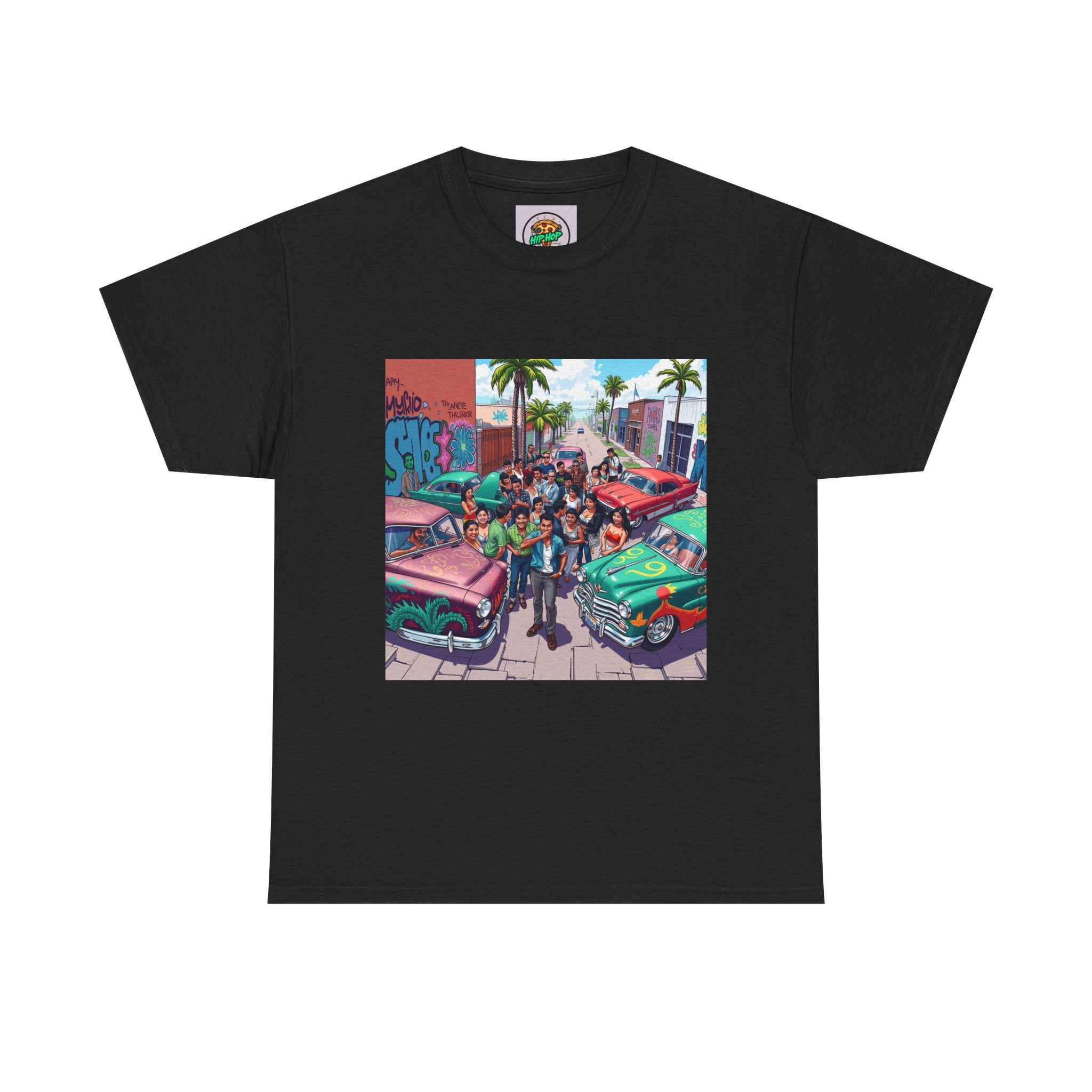 Vibrant Graphic Tee, Unisex Cotton T-Shirt, Retro Car Design Shirt, Casual Summer Wear, Street Art Inspired Apparel