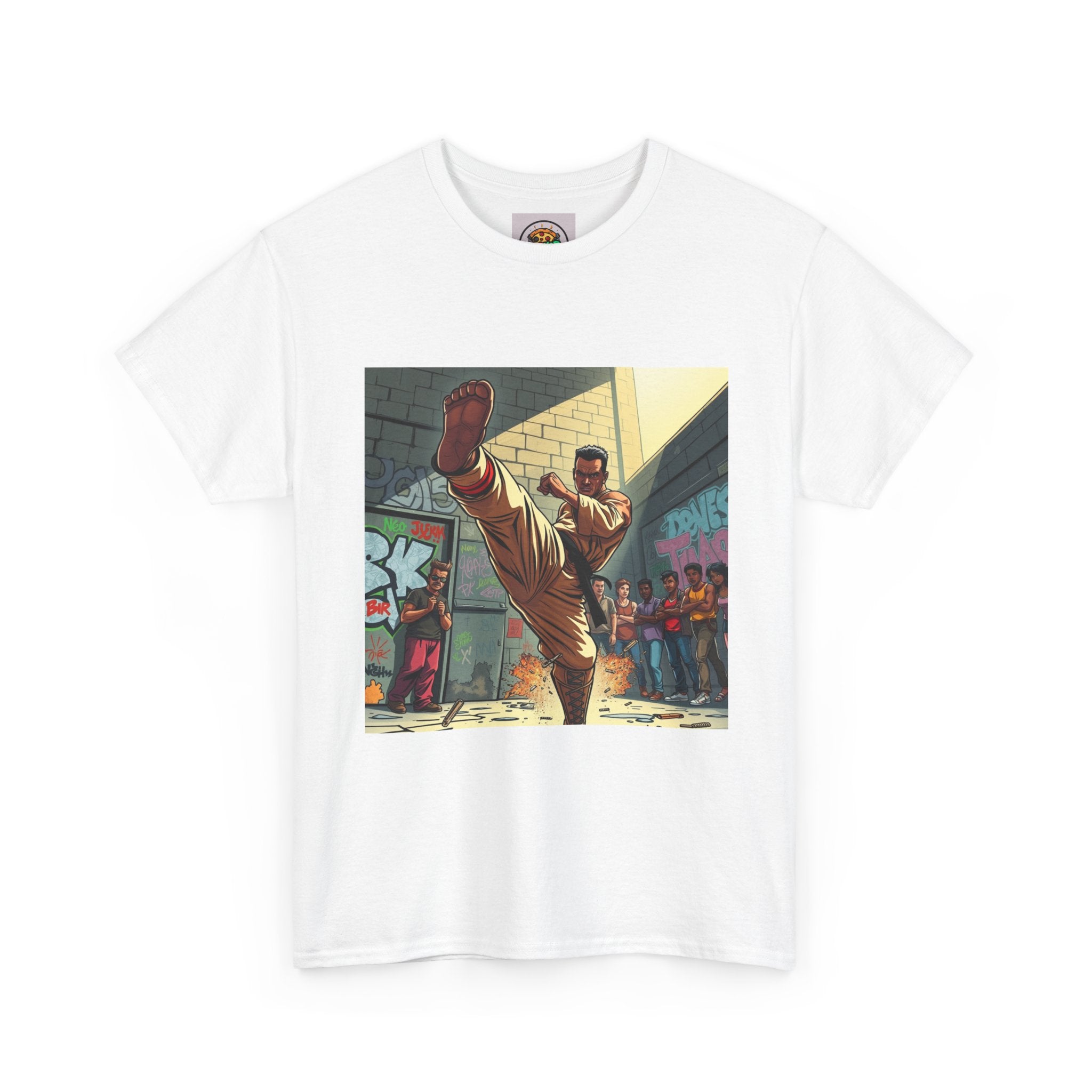 Retro Street Art Unisex Heavy Cotton Tee - Urban Vibes, Cool Graphic T-Shirt, Casual Wear, Gift for Art Lovers, Streetwear Fashion