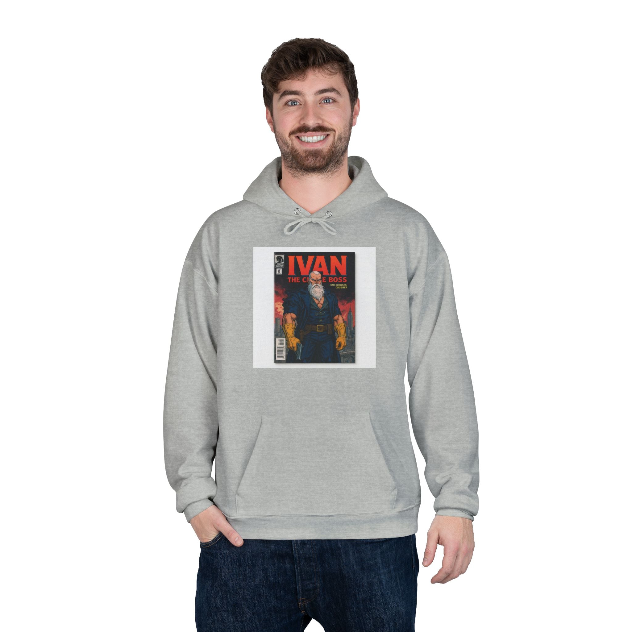 Trendy Eco-Friendly Pullover Hoodie | Unique Ivan Magazine Design, Casual Wear, Hip-Hop Style, Gift for Friends, Sustainable Fashion